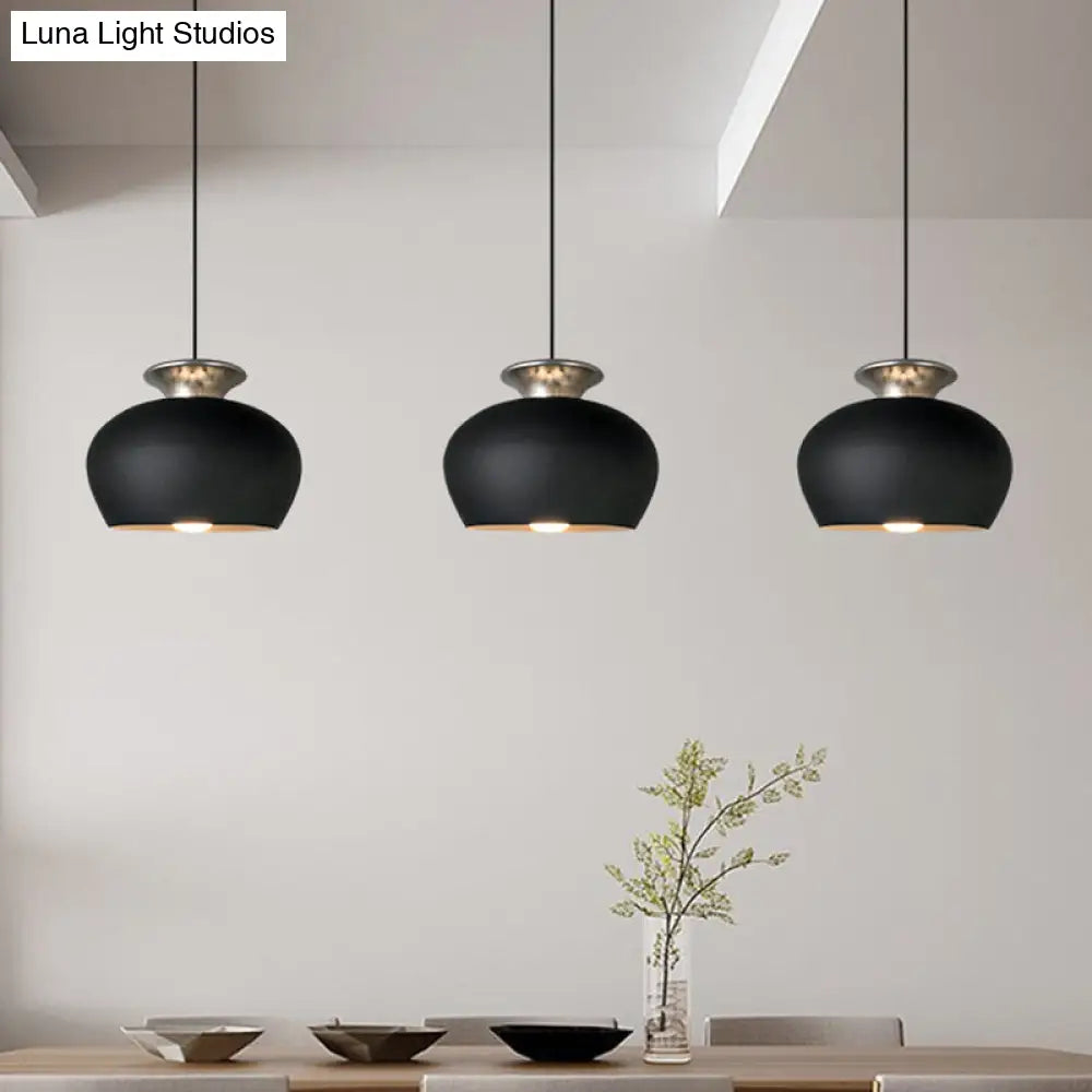 Nordic Pendant Light With Inverted Cup Shade In Black Grey Or White For Dining Table