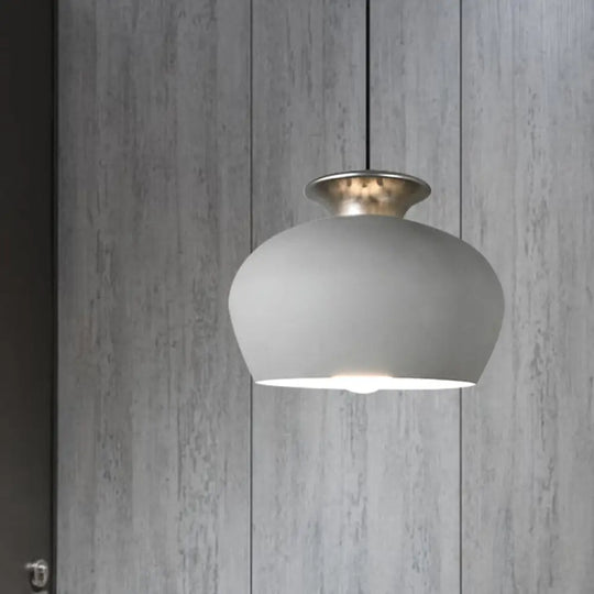 Nordic Dining Table Pendant Light With Inverted Cup Aluminum Shade - Black/Grey/White Grey