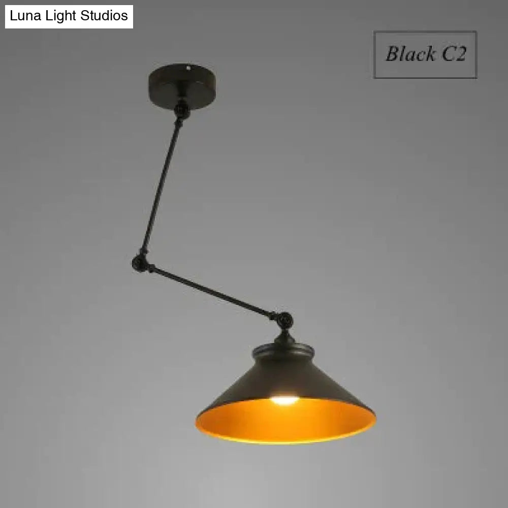 Nordic Diy Personality Pendant Lights Folding Iron Lamp Hanging Bedroom Study Bar Restaurant