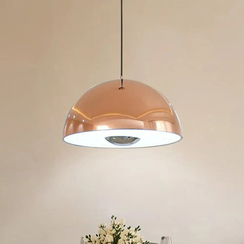 Marta - Nordic Dome Hanging Lamp Metal 1/2/3 Heads White/Black/Rose Gold Pendant Light Fixture For