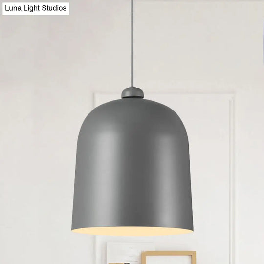 Nordic Dome Pendant Ceiling Lamp For Dining Room With Moveable Black/White/Grey Shade And 1 Bulb