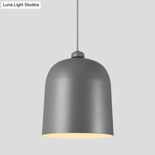 Nordic Dome Pendant Lamp - Black/White/Grey Moveable & Metal Perfect For Dining Room Lighting