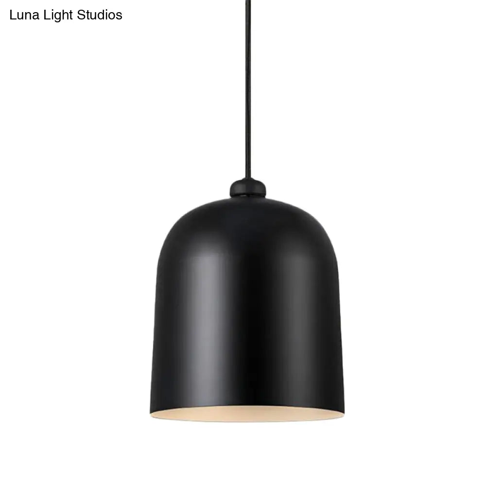 Nordic Dome Pendant Ceiling Lamp For Dining Room With Moveable Black/White/Grey Shade And 1 Bulb