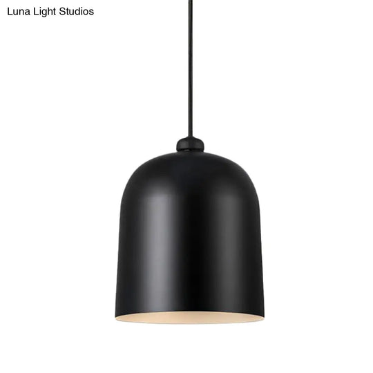 Nordic Dome Pendant Ceiling Lamp For Dining Room With Moveable Black/White/Grey Shade And 1 Bulb