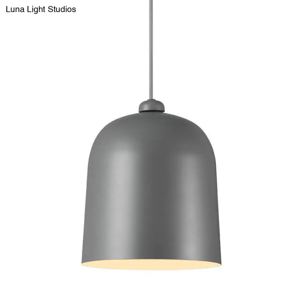 Nordic Dome Pendant Ceiling Lamp For Dining Room With Moveable Black/White/Grey Shade And 1 Bulb