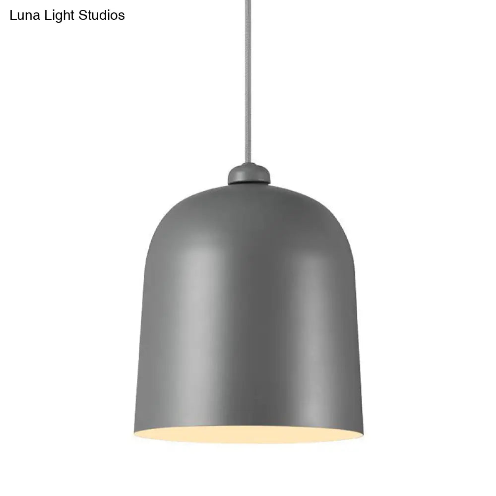 Nordic Dome Pendant Lamp - Black/White/Grey Moveable & Metal Perfect For Dining Room Lighting