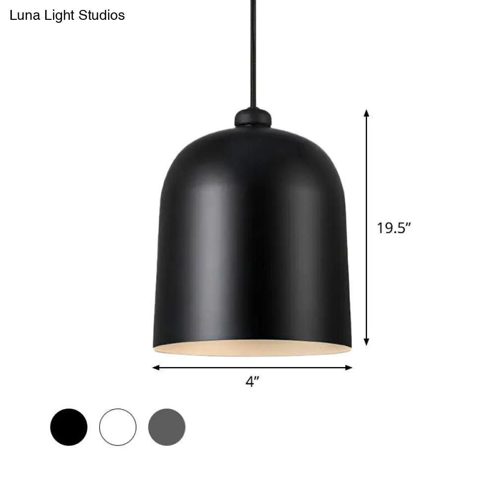 Nordic Dome Pendant Ceiling Lamp For Dining Room With Moveable Black/White/Grey Shade And 1 Bulb