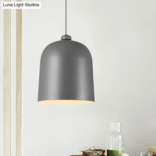 Nordic Dome Pendant Ceiling Lamp For Dining Room With Moveable Black/White/Grey Shade And 1 Bulb