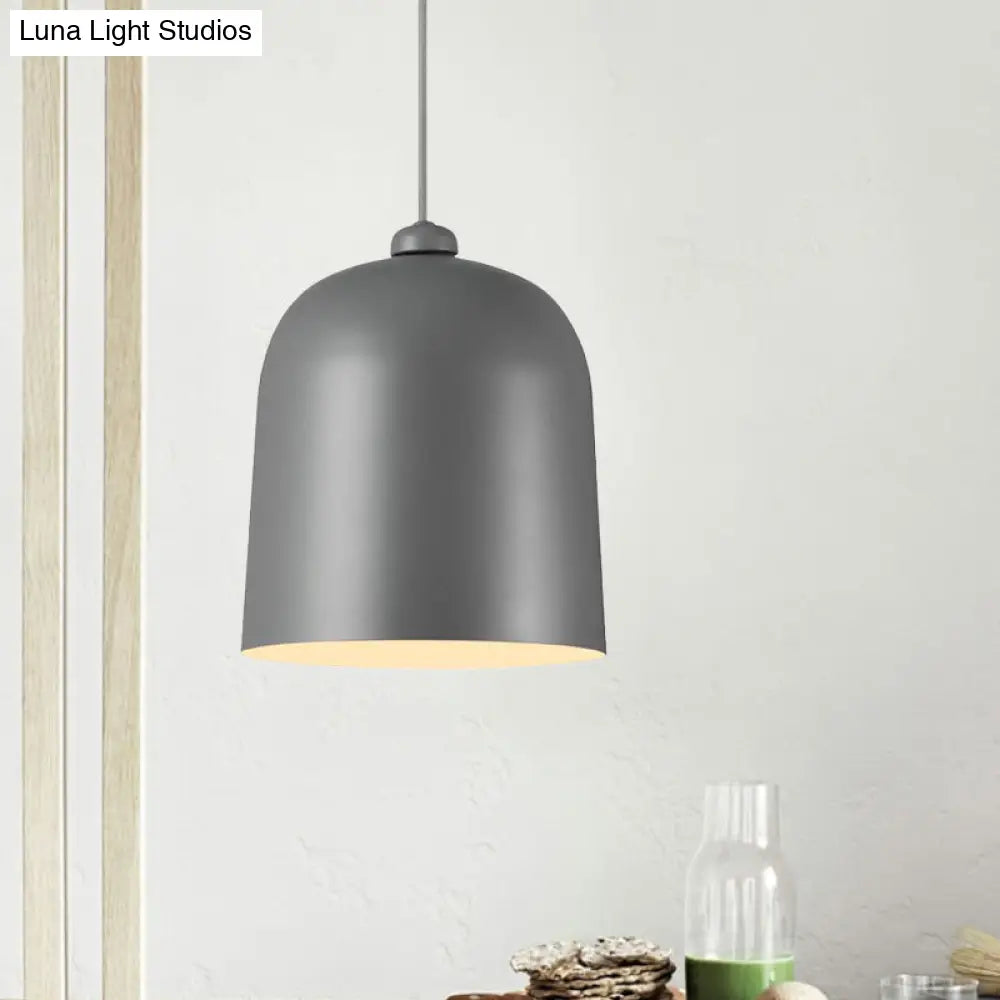 Nordic Dome Pendant Lamp - Black/White/Grey Moveable & Metal Perfect For Dining Room Lighting