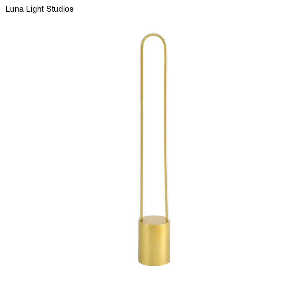 Nordic Ellipsed Floor Reading Lamp - Acrylic Led Gold Warm/White Light 39/55 H