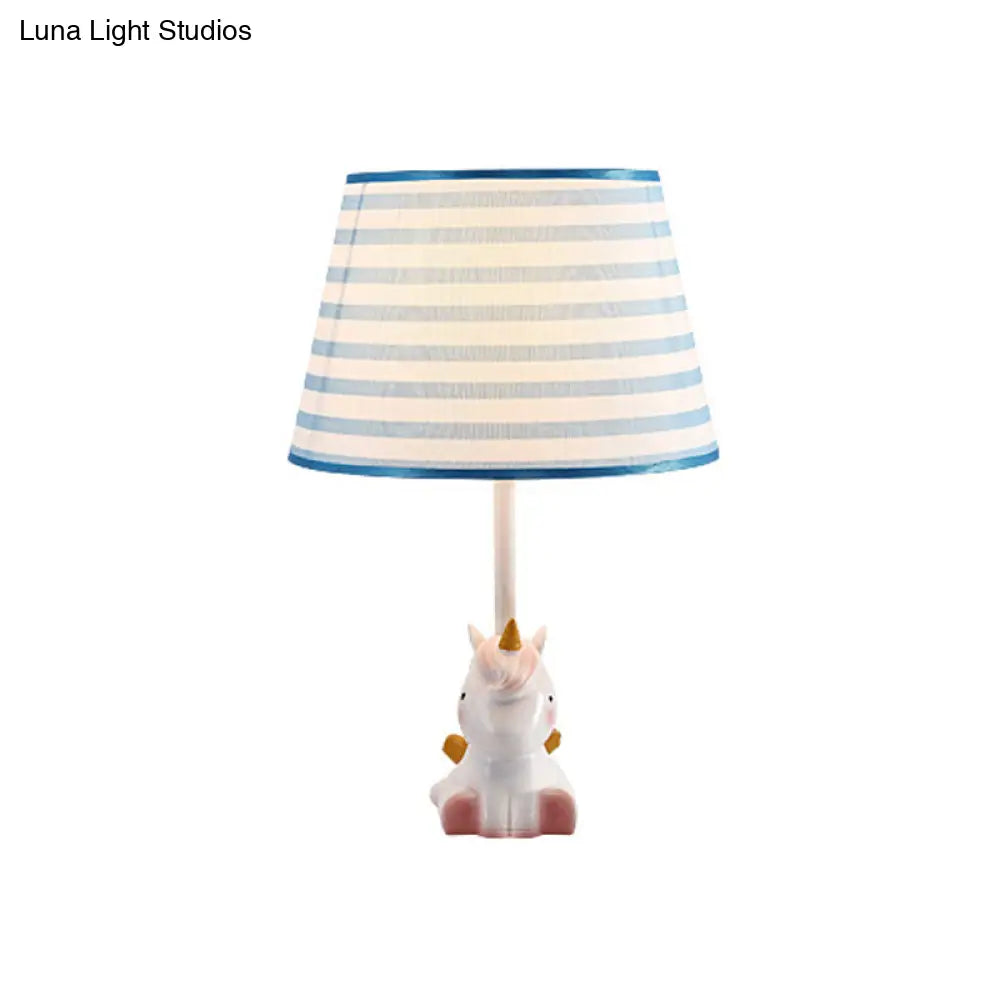 Nordic Empire Shade Table Lamp With Figurine Accent - Ideal For Bedroom Nightstands