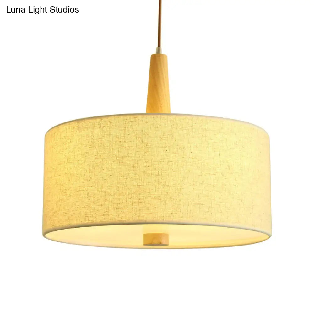 Nordic Flaxen Drum Pendant Light For Dining Room