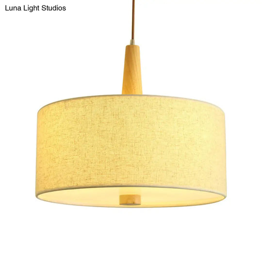 Nordic Flaxen Drum Pendant Light For Dining Room