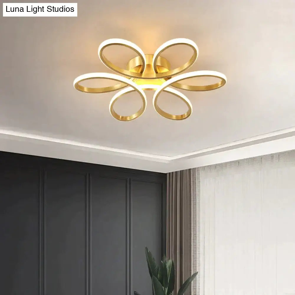 Nordic Fancy Bedroom Copper Ceiling Lamp