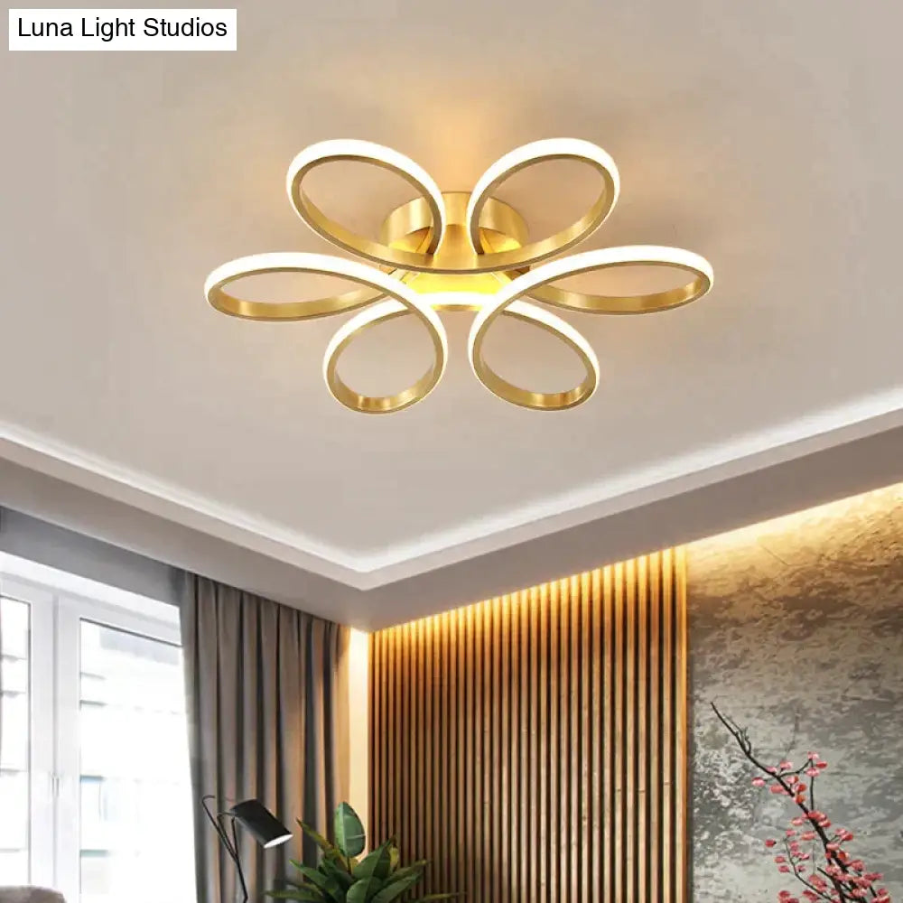 Nordic Fancy Bedroom Copper Ceiling Lamp