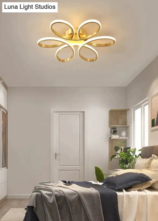 Nordic Fancy Bedroom Copper Ceiling Lamp