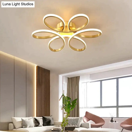 Nordic Fancy Bedroom Copper Ceiling Lamp