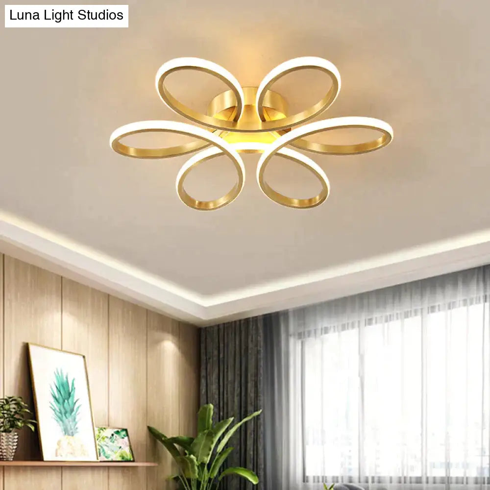 Nordic Fancy Bedroom Copper Ceiling Lamp