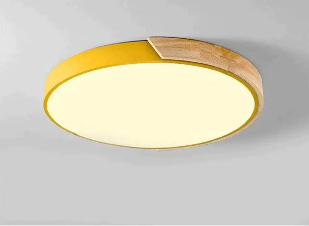 Nordic Fashion Simple Wooden Ceiling Lamps Colorful Round Aluminum Bedroom Living Room Light