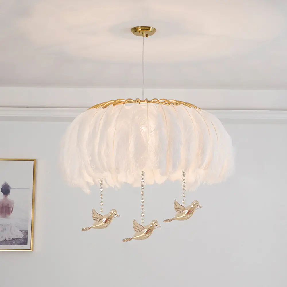 Nordic Feather Chandelier Pendant Light For Dining Room White / 19.5’ Bird