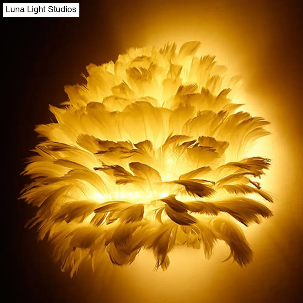 Nordic Feather Sconce Light - Romantic Wall Lamp For Bedroom