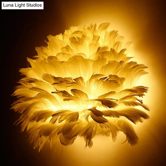 Nordic Feather Sconce Light - Romantic Wall Lamp For Bedroom