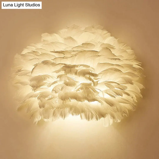 Nordic Feather Sconce Light - Romantic Wall Lamp For Bedroom