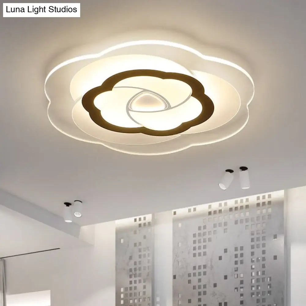 Nordic Flower Flush Acrylic Led Ceiling Light For Living Room Clear