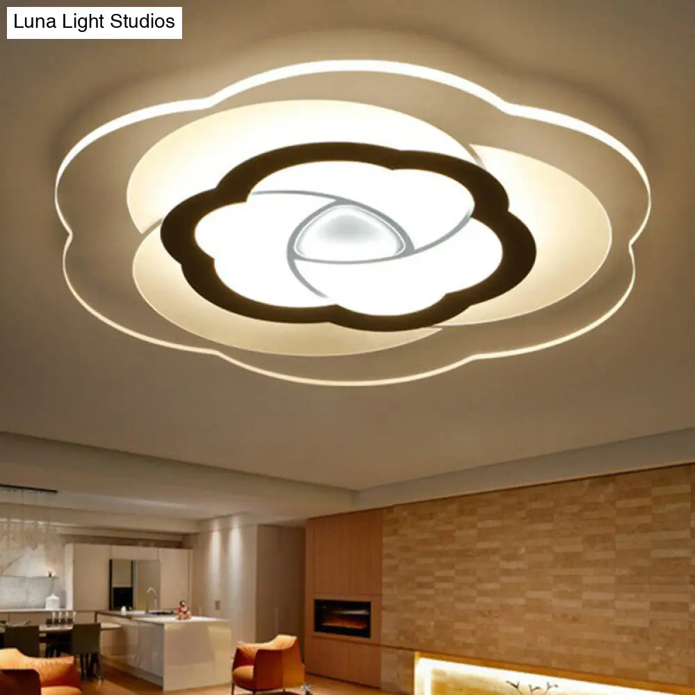 Nordic Flower Flush Acrylic Led Ceiling Light For Living Room Clear