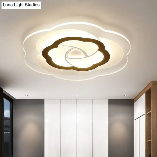 Nordic Flower Flush Acrylic Led Ceiling Light For Living Room Clear