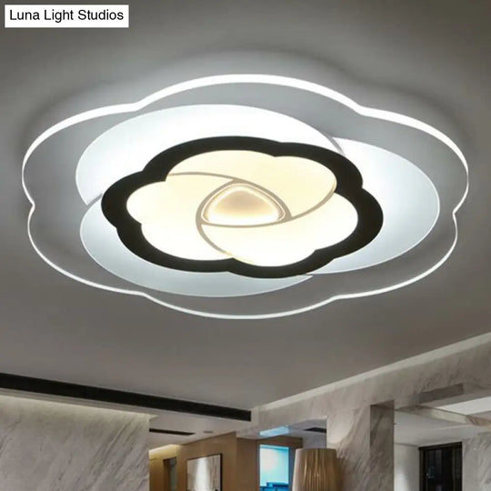 Nordic Flower Flush Acrylic Led Ceiling Light For Living Room Clear / 16.5 3 Color