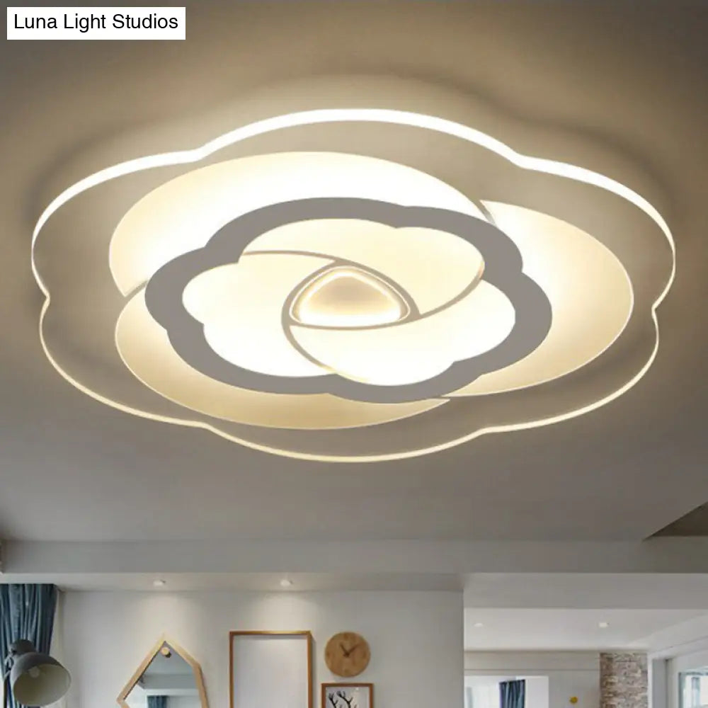 Nordic Flower Flush Acrylic Led Ceiling Light For Living Room Clear / 16.5 Warm