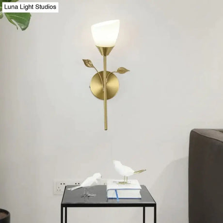 Nordic Flower Living Room Stairs Bedroom Bedside Copper Wall Lamp Copper Wall Lamps