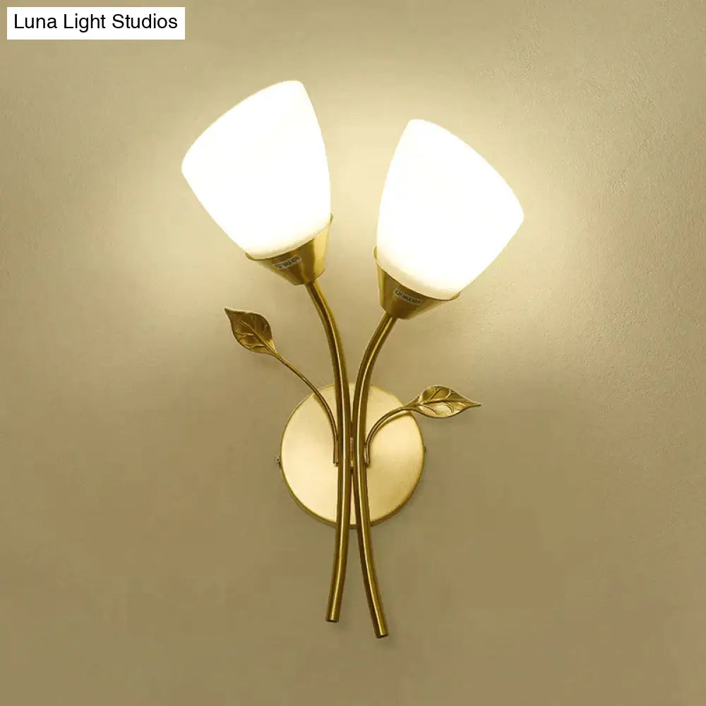 Nordic Flower Living Room Stairs Bedroom Bedside Copper Wall Lamp Copper Wall Lamps