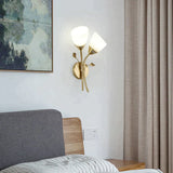 Nordic Flower Living Room Stairs Bedroom Bedside Copper Wall Lamp Lamps