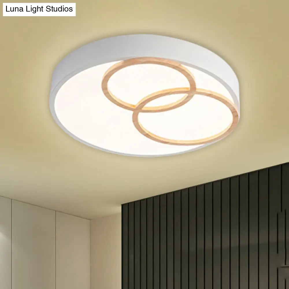 Nordic Flush Ceiling Light | Grey/White Rounded 14/18/21.5 Width Led Metallic Fixture White / 14