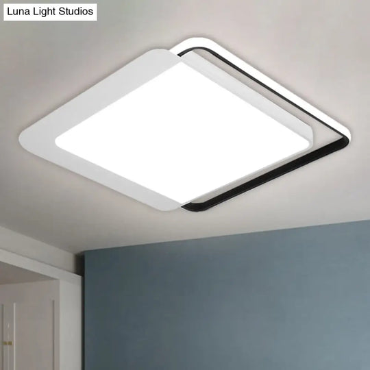 Nordic Flush Mount Acrylic Led Ceiling Lamp For Bedroom In White