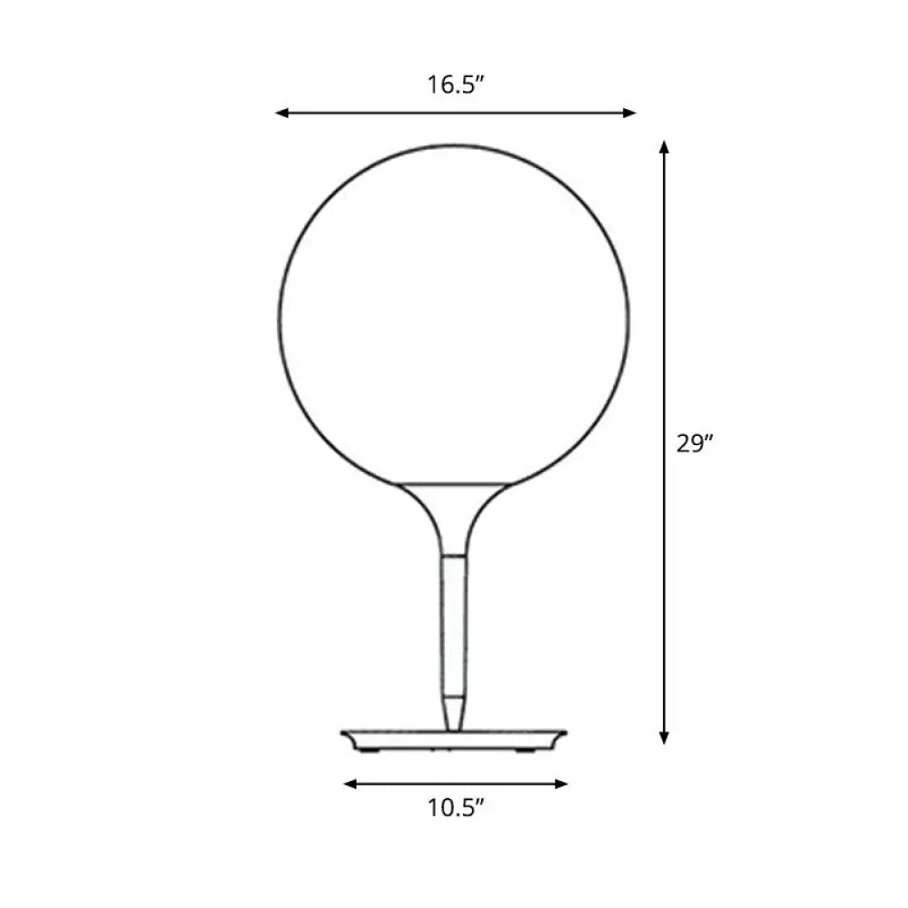 Nordic Frosted Glass Balloon Night Lamp - Single Study Table Light In White / 16.5