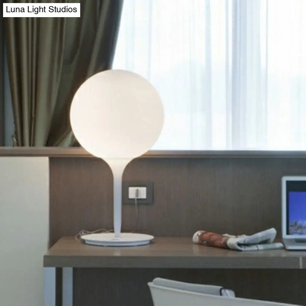 Nordic Frosted Glass Balloon Night Lamp - Single Study Table Light In White