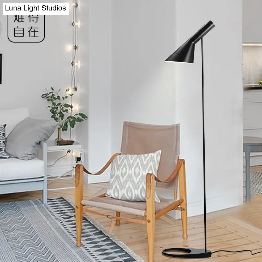 Nordic Funnel Shaped Floor Lamp: Contemporary Metal Standing Light For Living Room