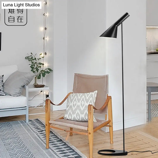 Nordic Funnel Shaped Floor Lamp: Contemporary Metal Standing Light For Living Room