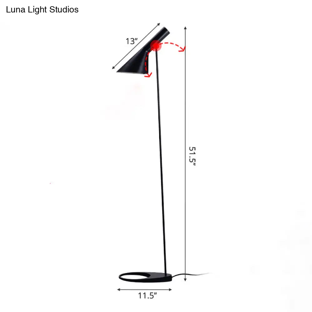 Nordic Funnel Shaped Floor Lamp: Contemporary Metal Standing Light For Living Room