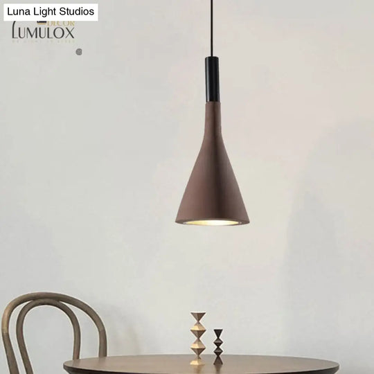 Nordic Funnel Style Pendant Light In Cement For Dining Room Bed Side Lighting