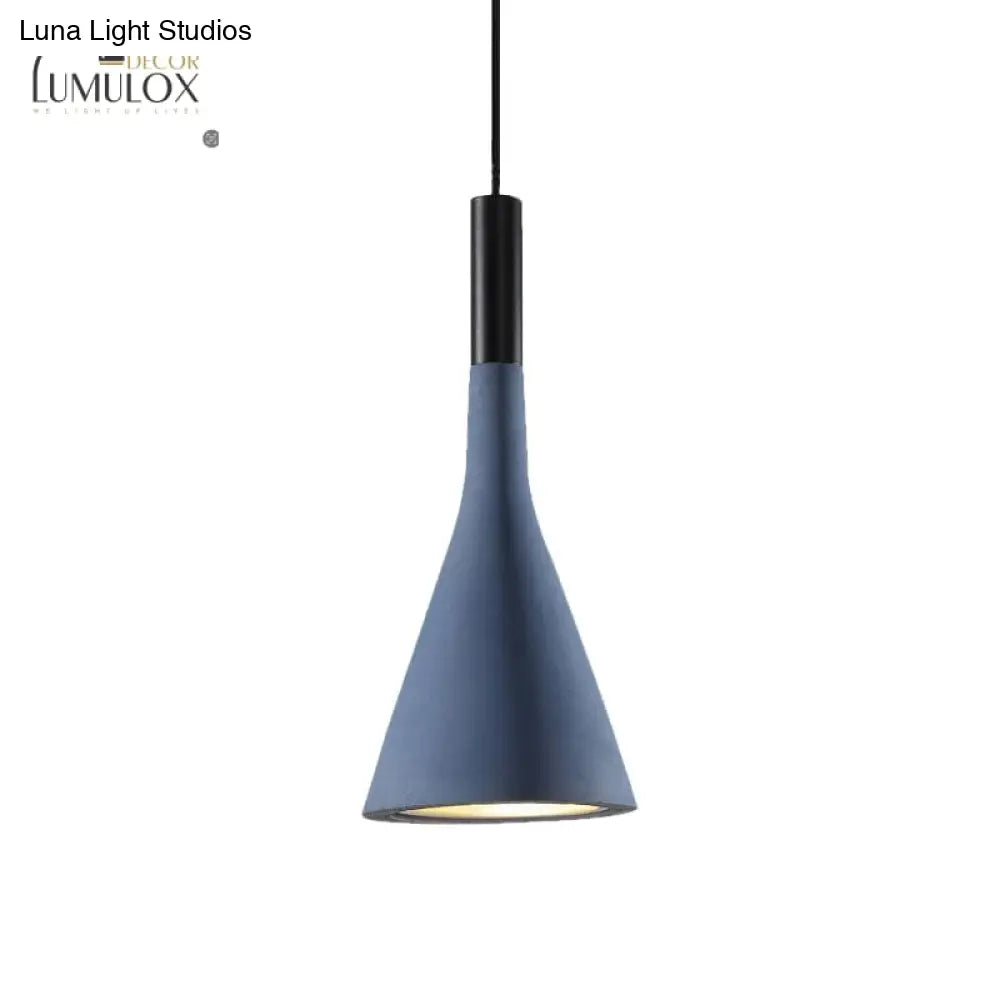 Nordic Funnel Style Pendant Light In Cement For Dining Room Bed Side Lighting