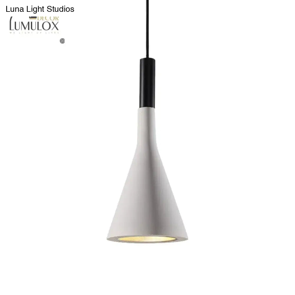 Nordic Funnel Style Pendant Light In Cement For Dining Room Bed Side Lighting