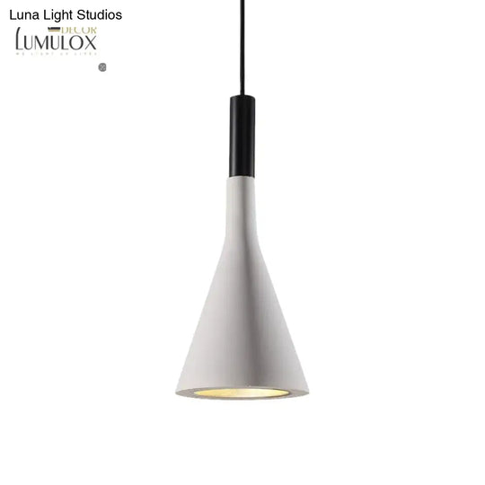 Nordic Funnel Style Pendant Light In Cement For Dining Room Bed Side Lighting