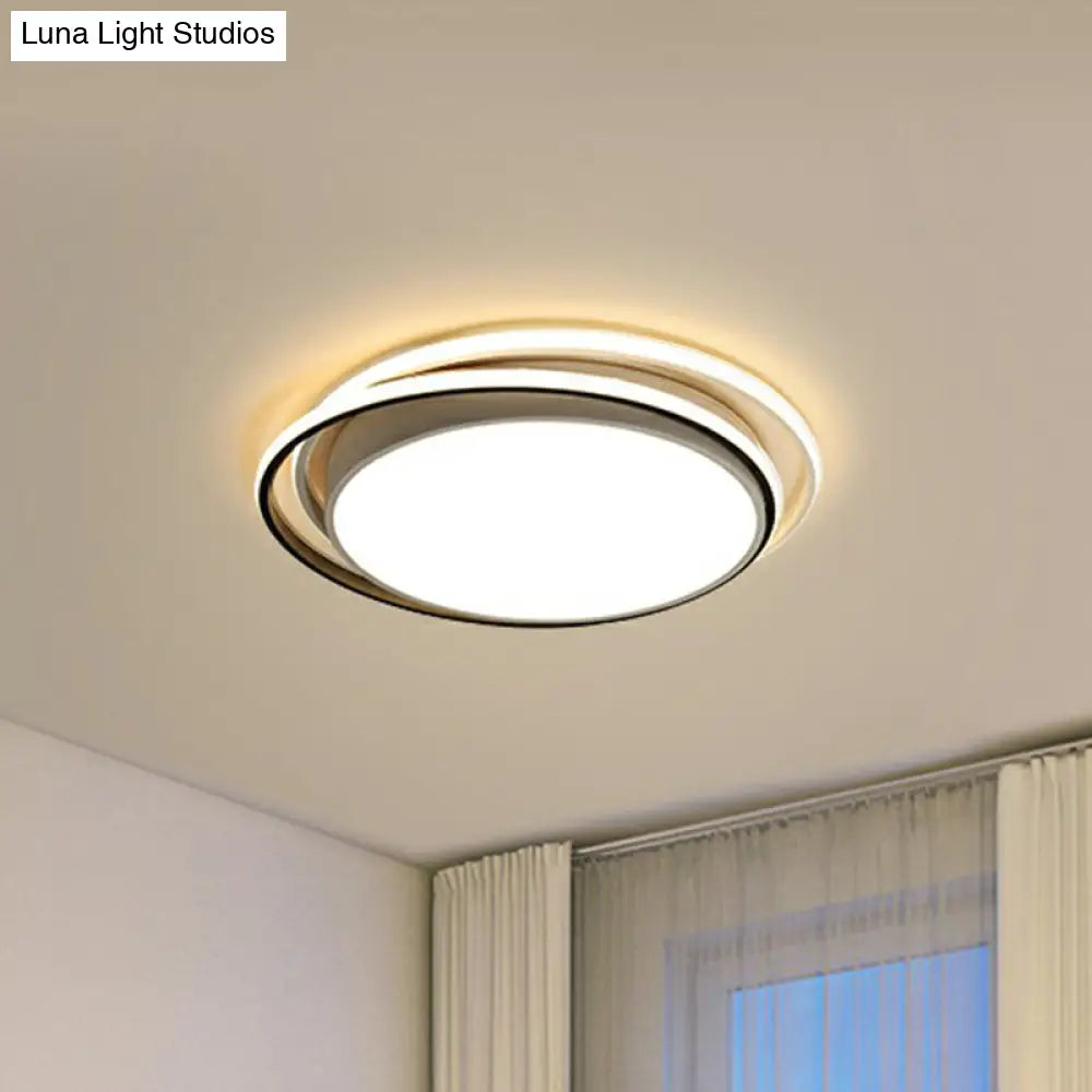 Nordic Geometric Led Flush Mount Ceiling Light With Acrylic Shade For Bedroom