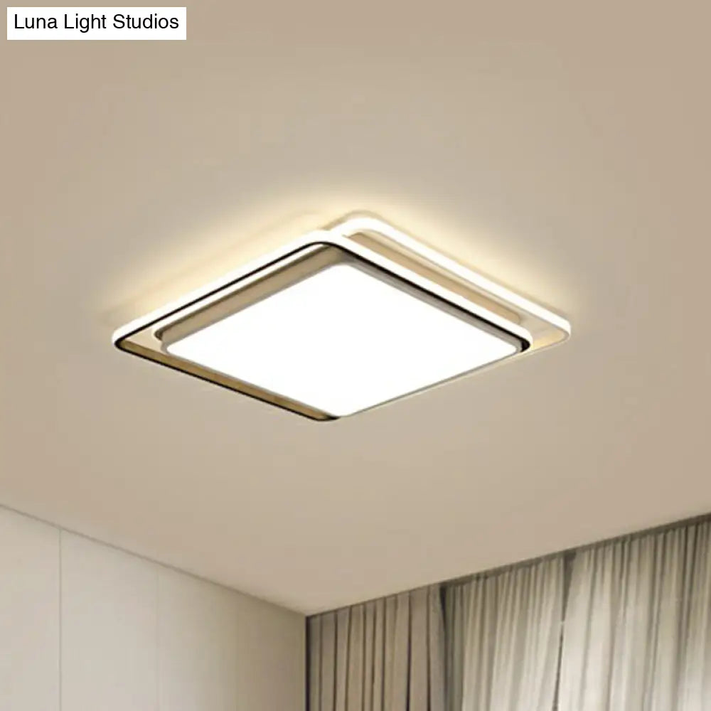 Nordic Geometric Led Flush Mount Ceiling Light With Acrylic Shade For Bedroom