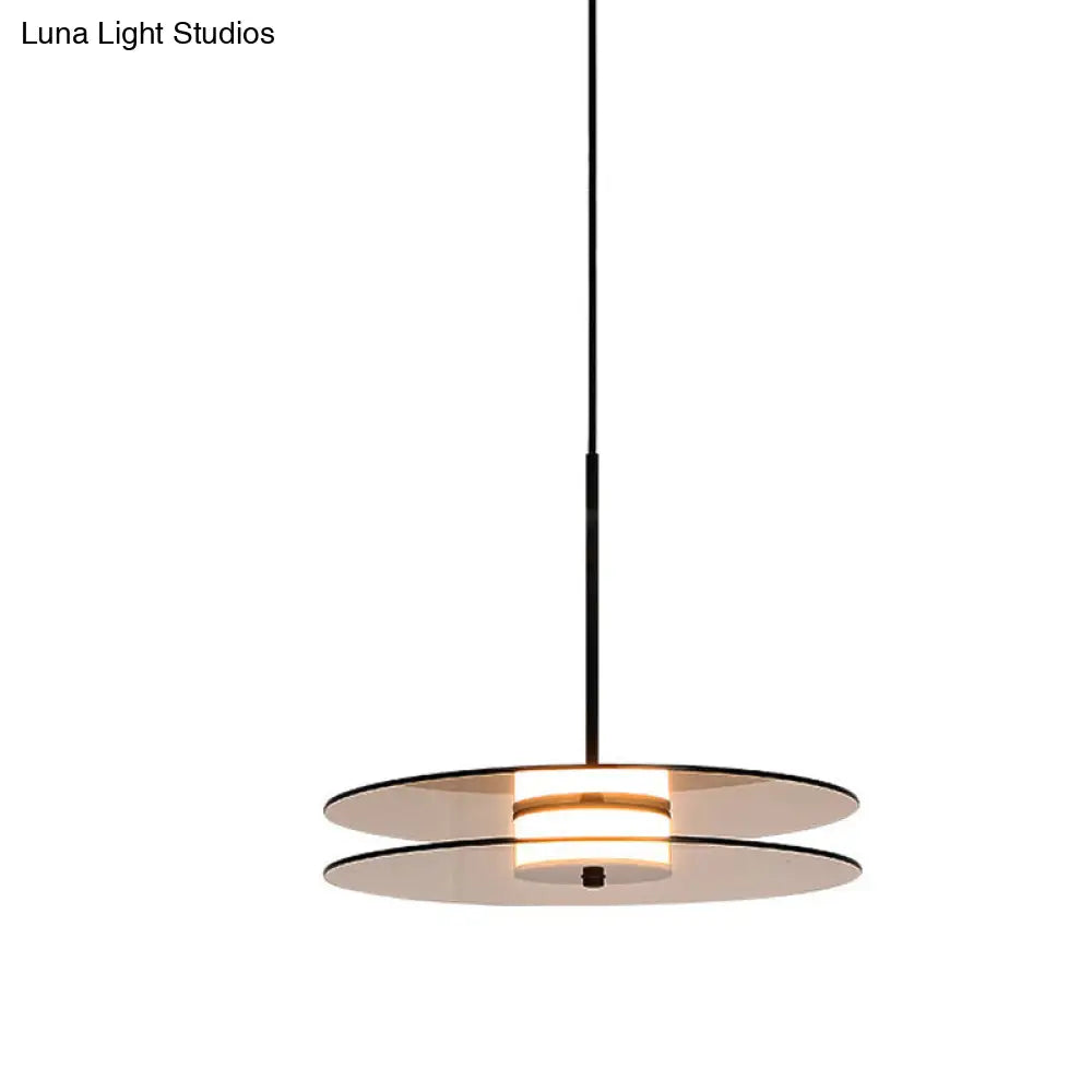 Nordic Tan Glass Disc Pendant Light Fixture - Perfect For Dining Room Ceiling