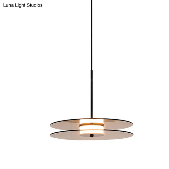 Nordic Tan Glass Disc Pendant Light Fixture - Perfect For Dining Room Ceiling